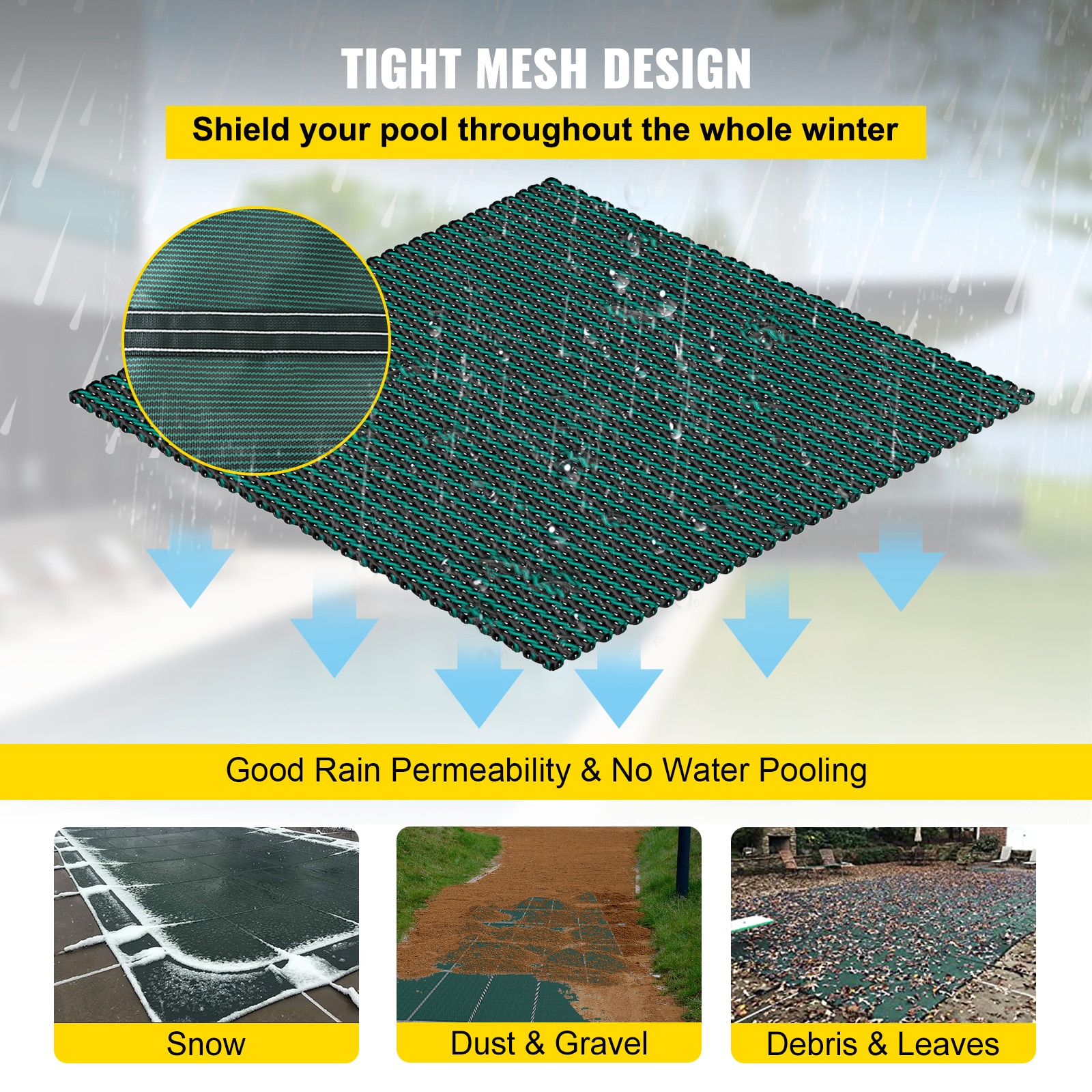 Safety Winter Pool Cover For Rectangular Inground Pools Mesh_voghion.com